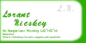 lorant micskey business card